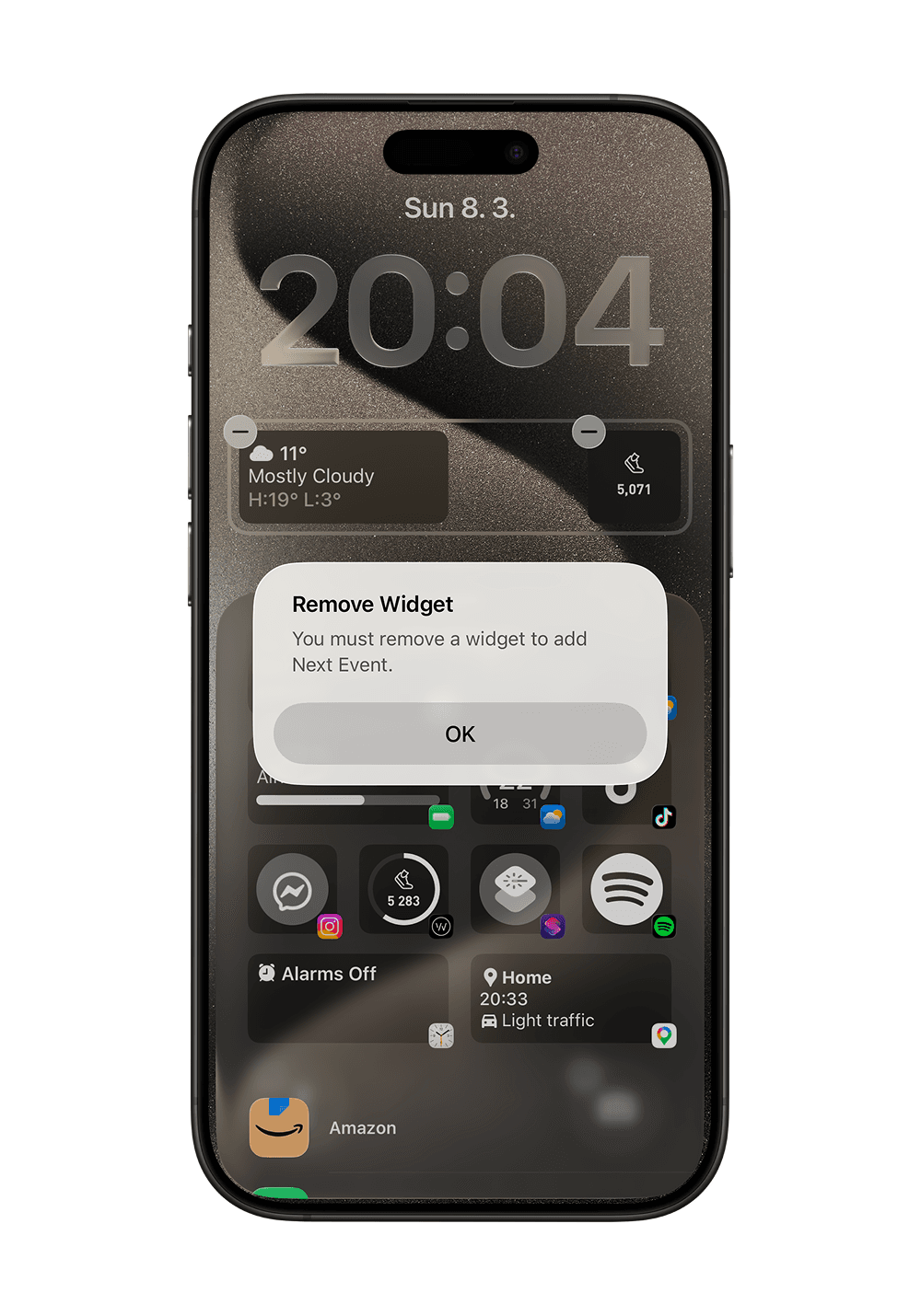 Lock screen calendar preventing digital distractions and reducing screen time