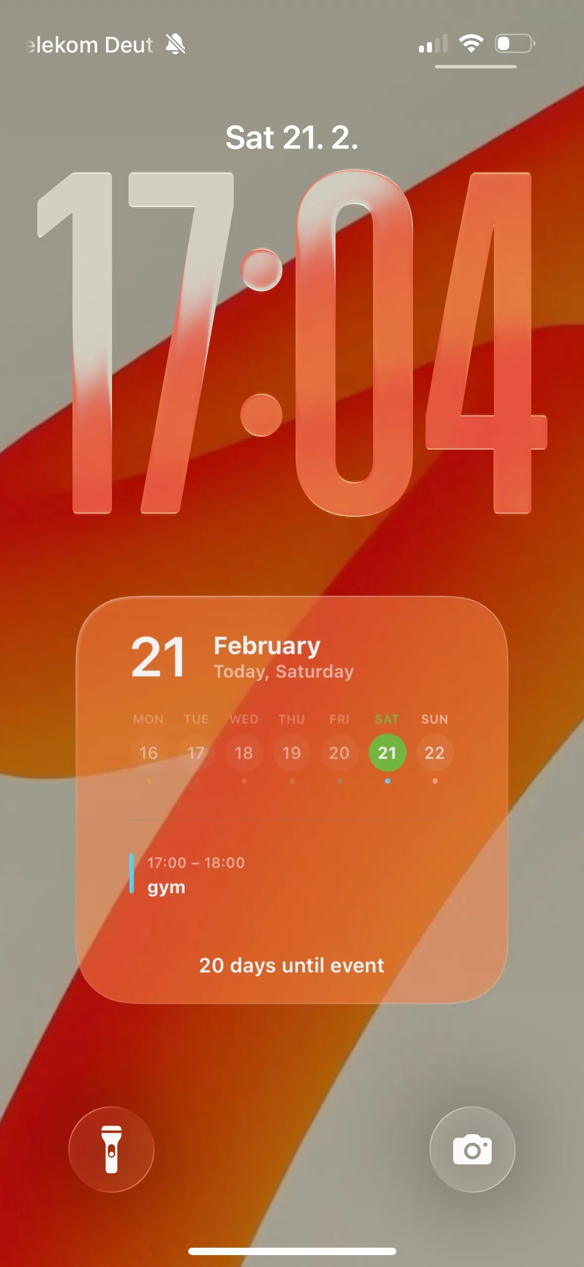 Ember — Today's timeline over a blurred photo.