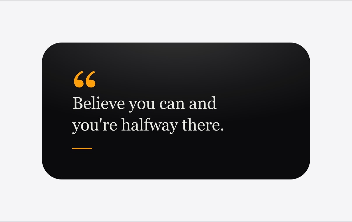 A short personal line in a Calendarly editorial wallpaper layout