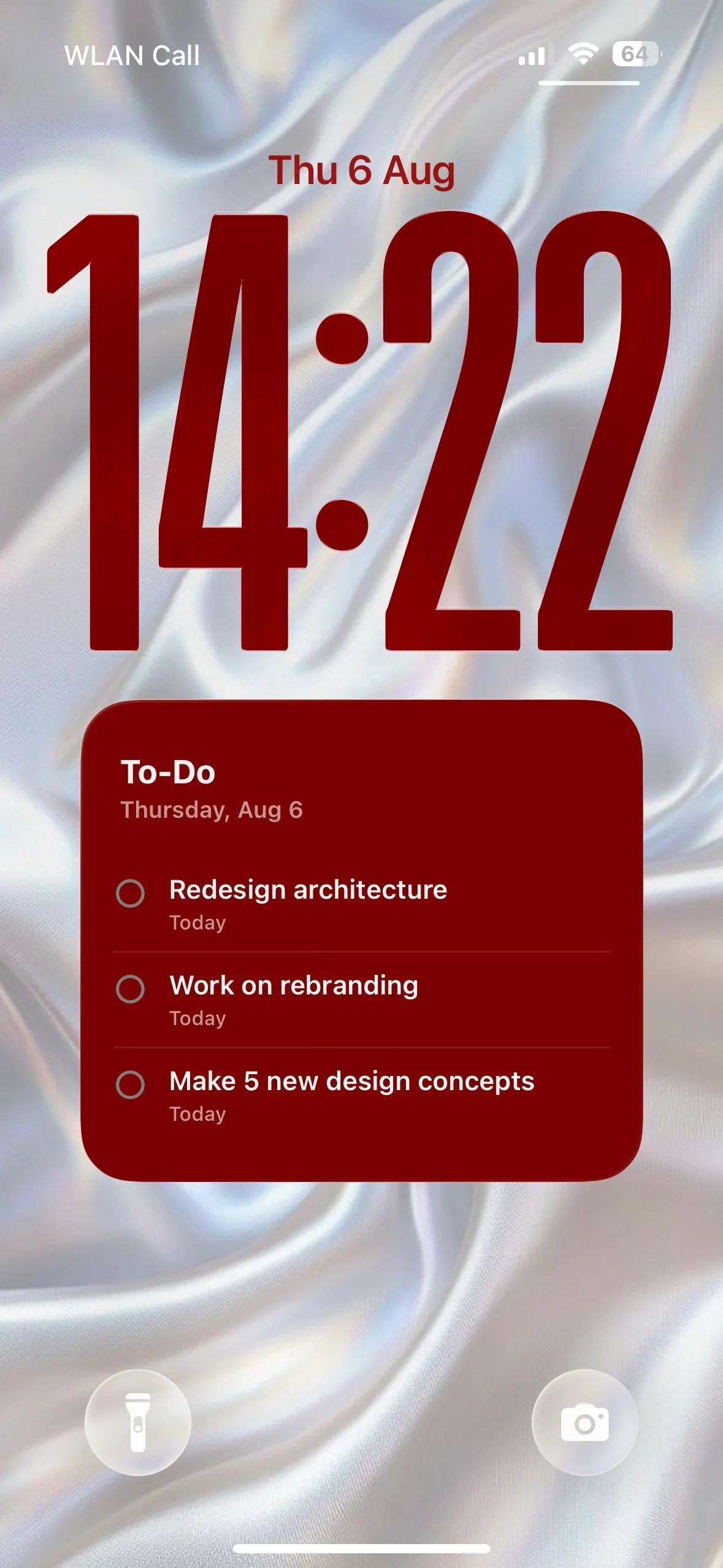 Pearl: Todoist tasks on an iPhone Lock Screen wallpaper
